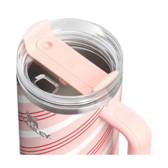 🎄Set of 2 - Candy Cane Twist, Strawberry Twist - Stanley 40oz Tumbler 🔥
